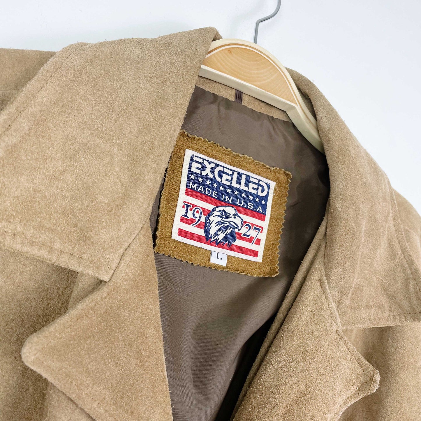 vintage excelled suede fringe rancher jacket - size large