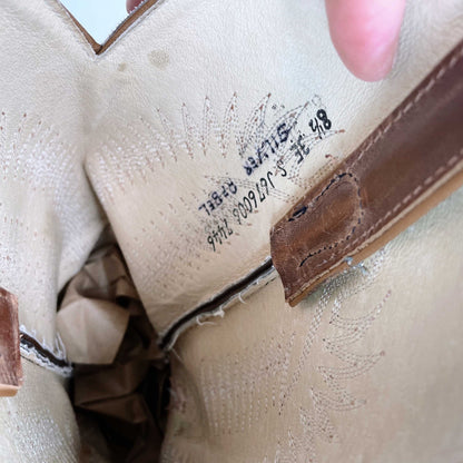 vintage silver rebel cowboy boots - size 8.5 M