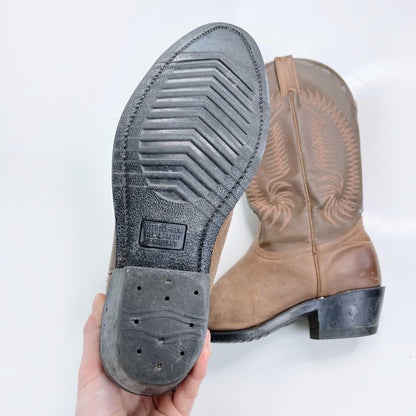 vintage silver rebel cowboy boots - size 8.5 M