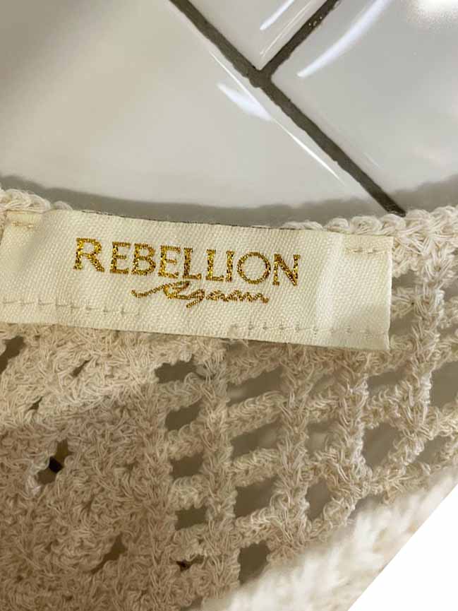 rebellion crochet knit cherry tank top - good market thrift store
