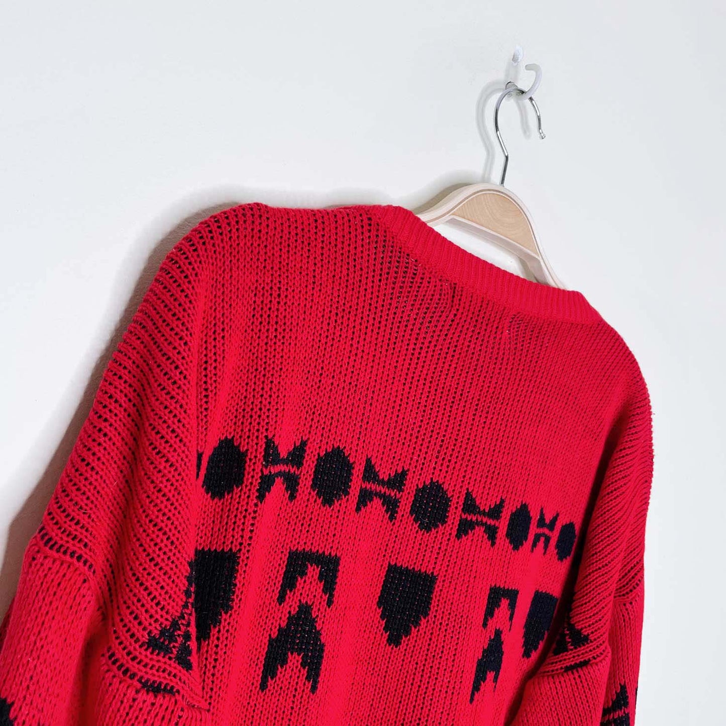 vintage essentiels festive bow tie knit crew - size medium