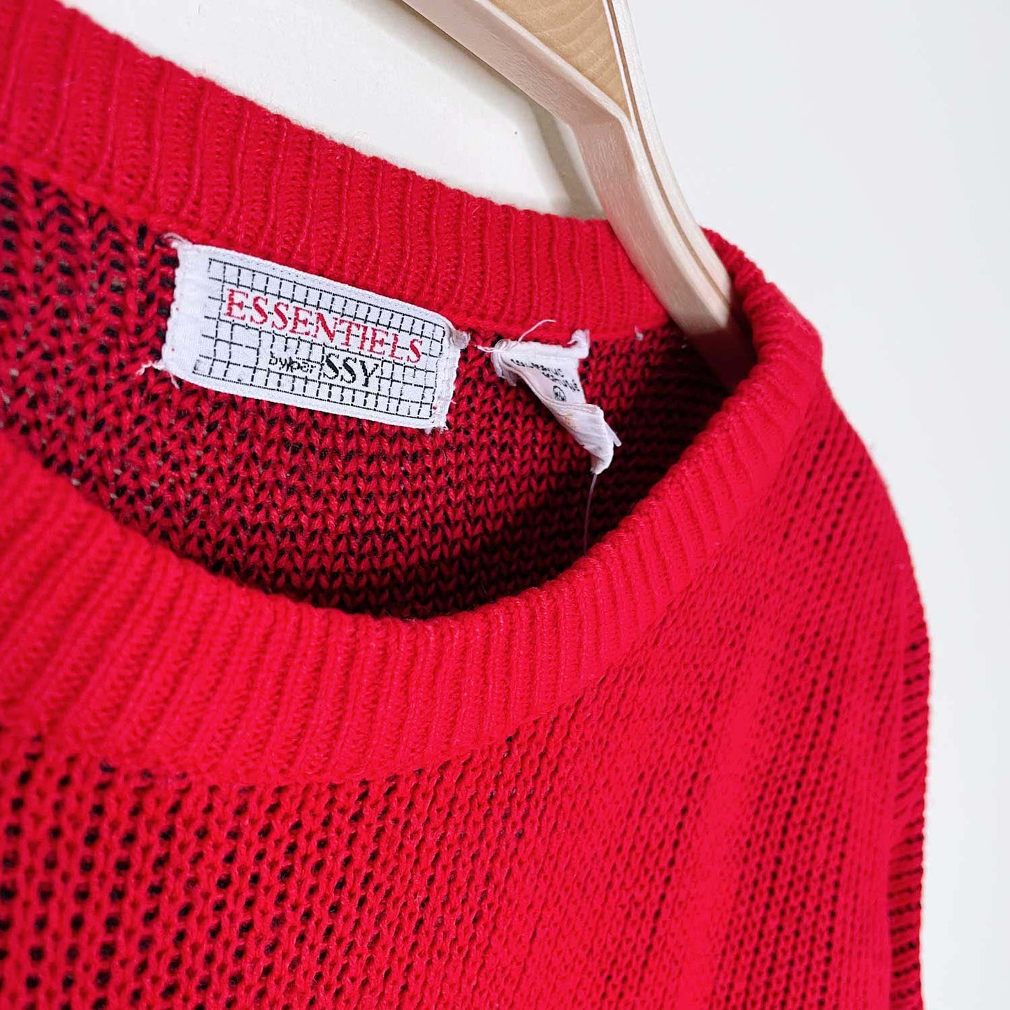 vintage essentiels festive bow tie knit crew - size medium