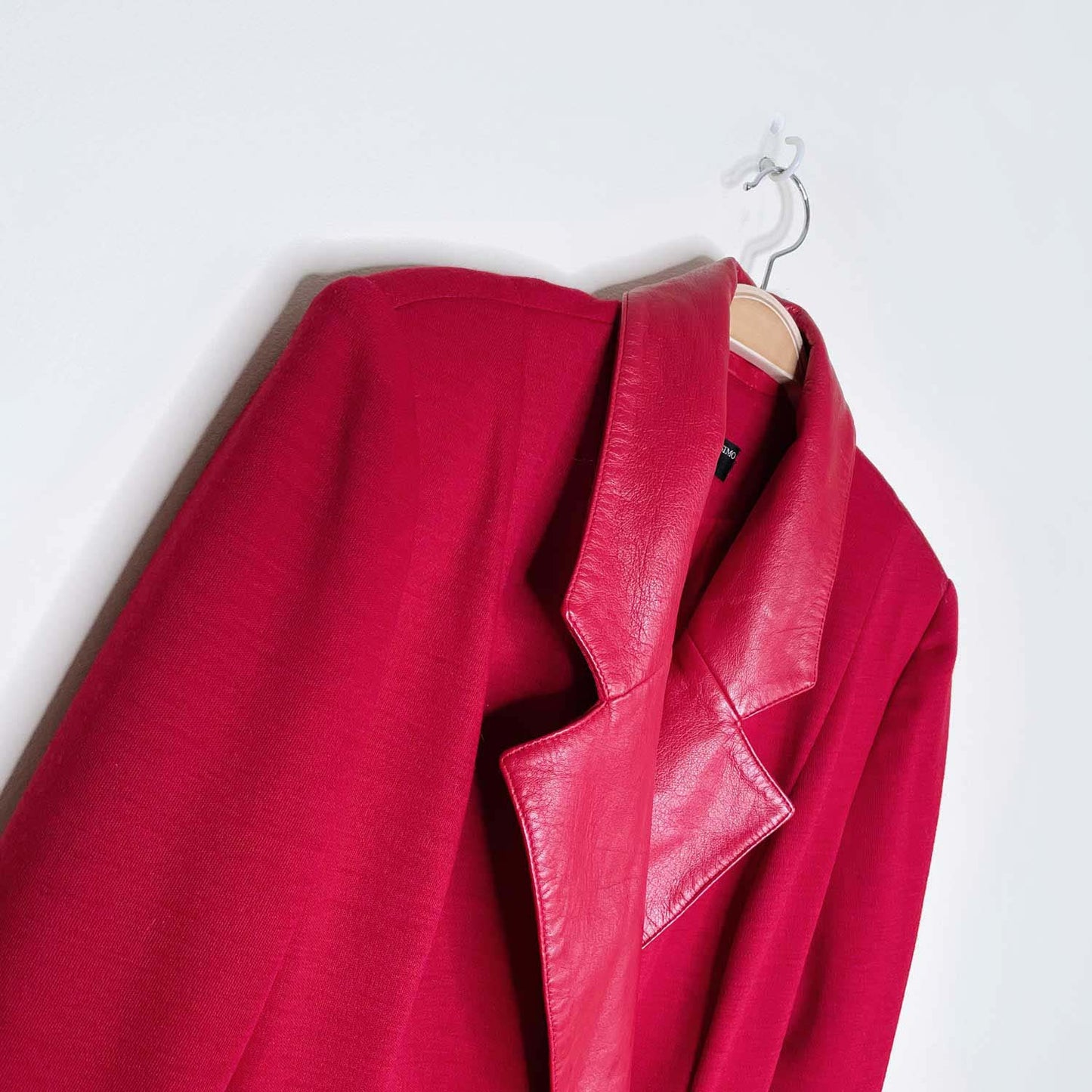 vintage 80s dominic bellissimo red bow wool leather wrap dress - size 8