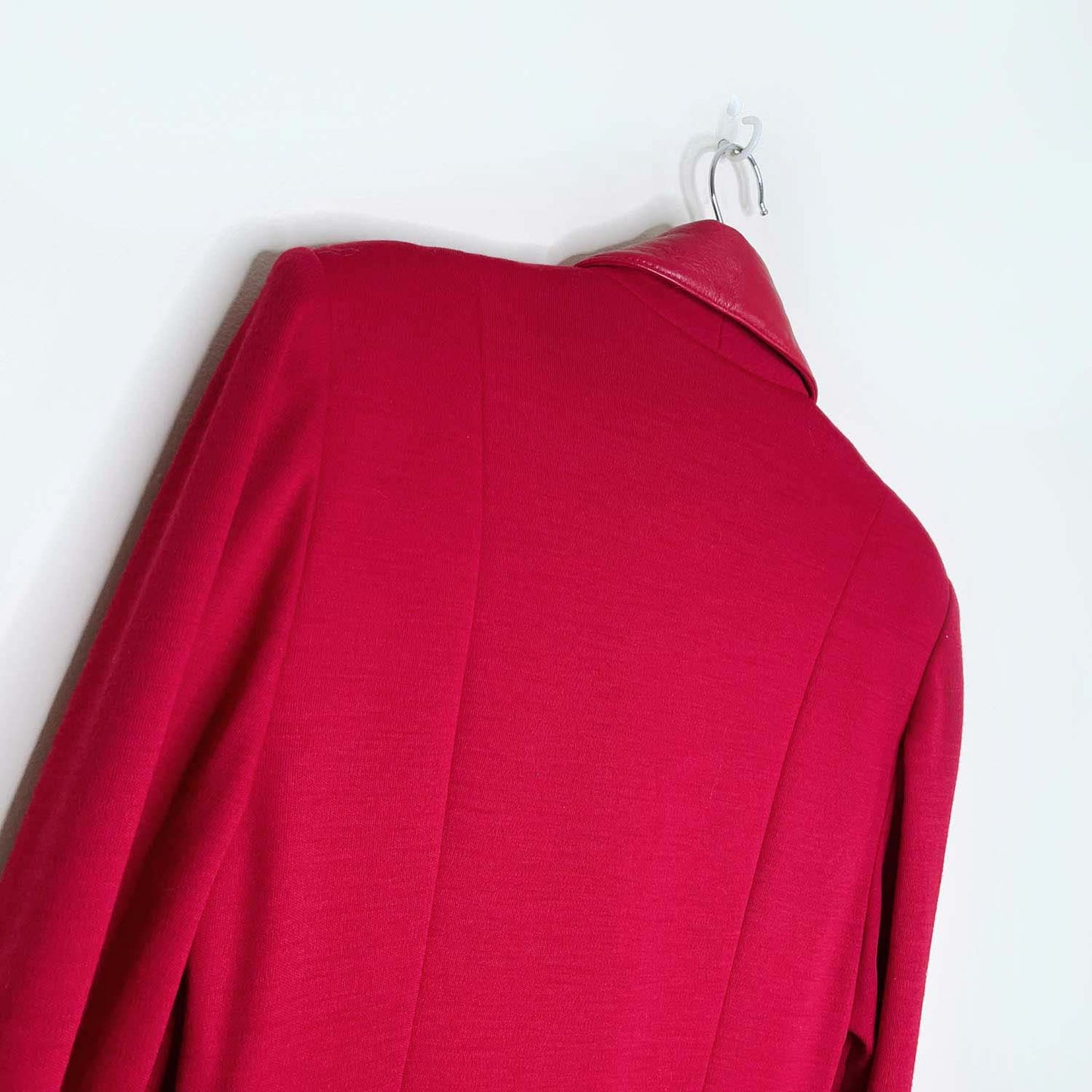 vintage 80s dominic bellissimo red bow wool leather wrap dress - size 8