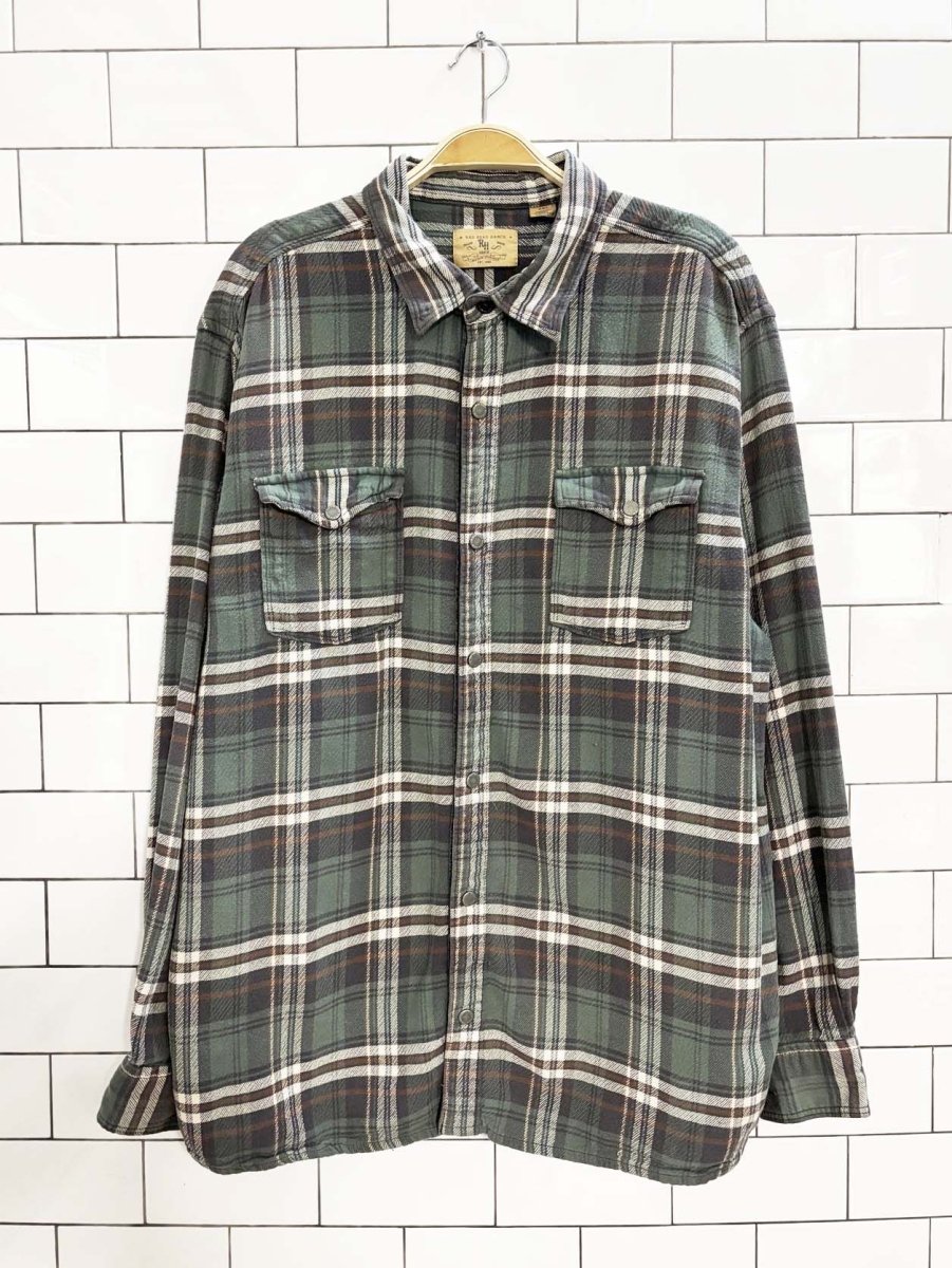 red head ranch snap button flannel shirt - good market thrift store