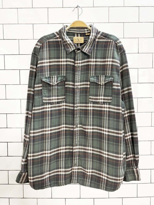 red head ranch snap button flannel shirt - good market thrift store