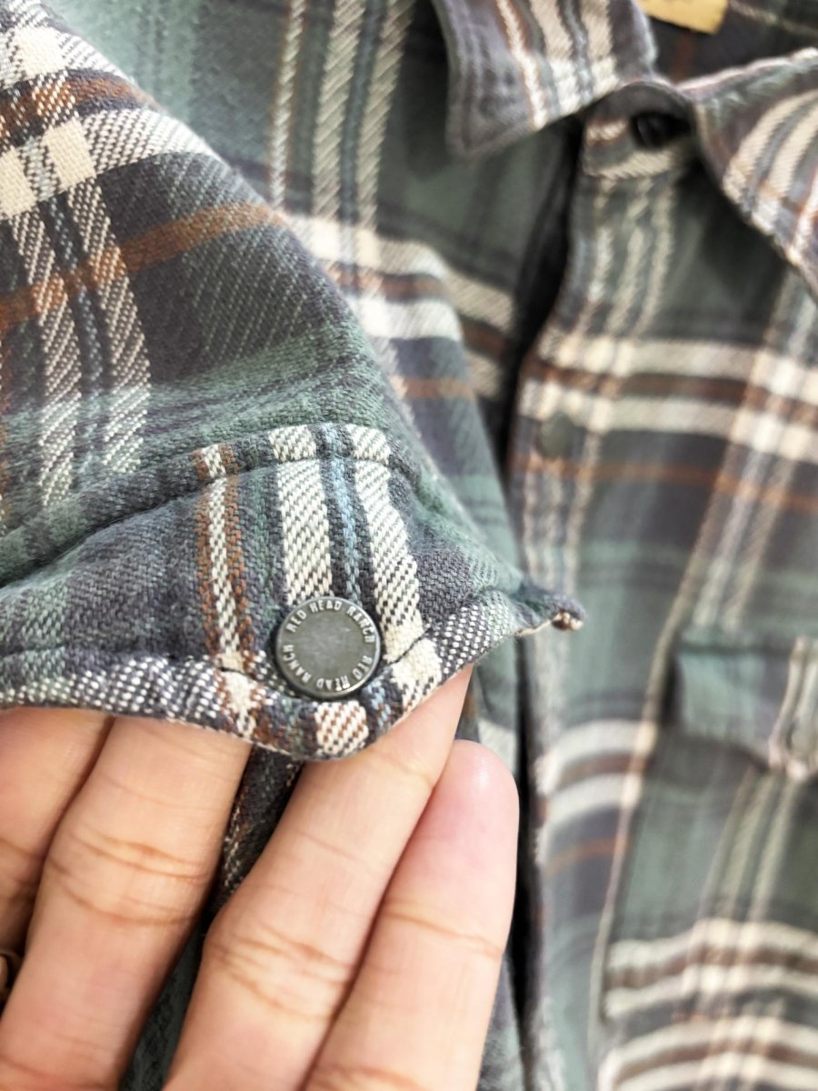 red head ranch snap button flannel shirt - good market thrift store