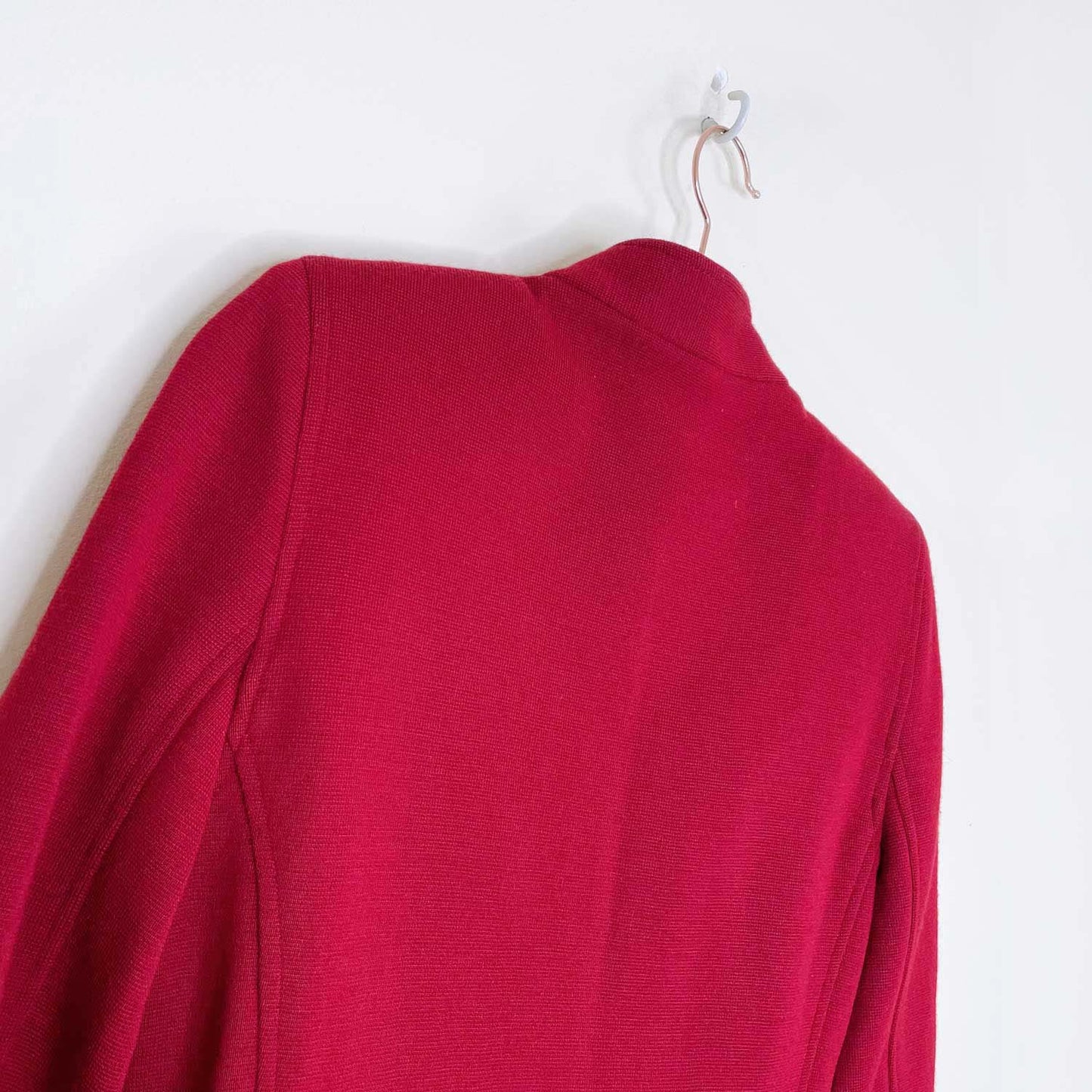 vintage roots wool jacket with leather trim - size 2