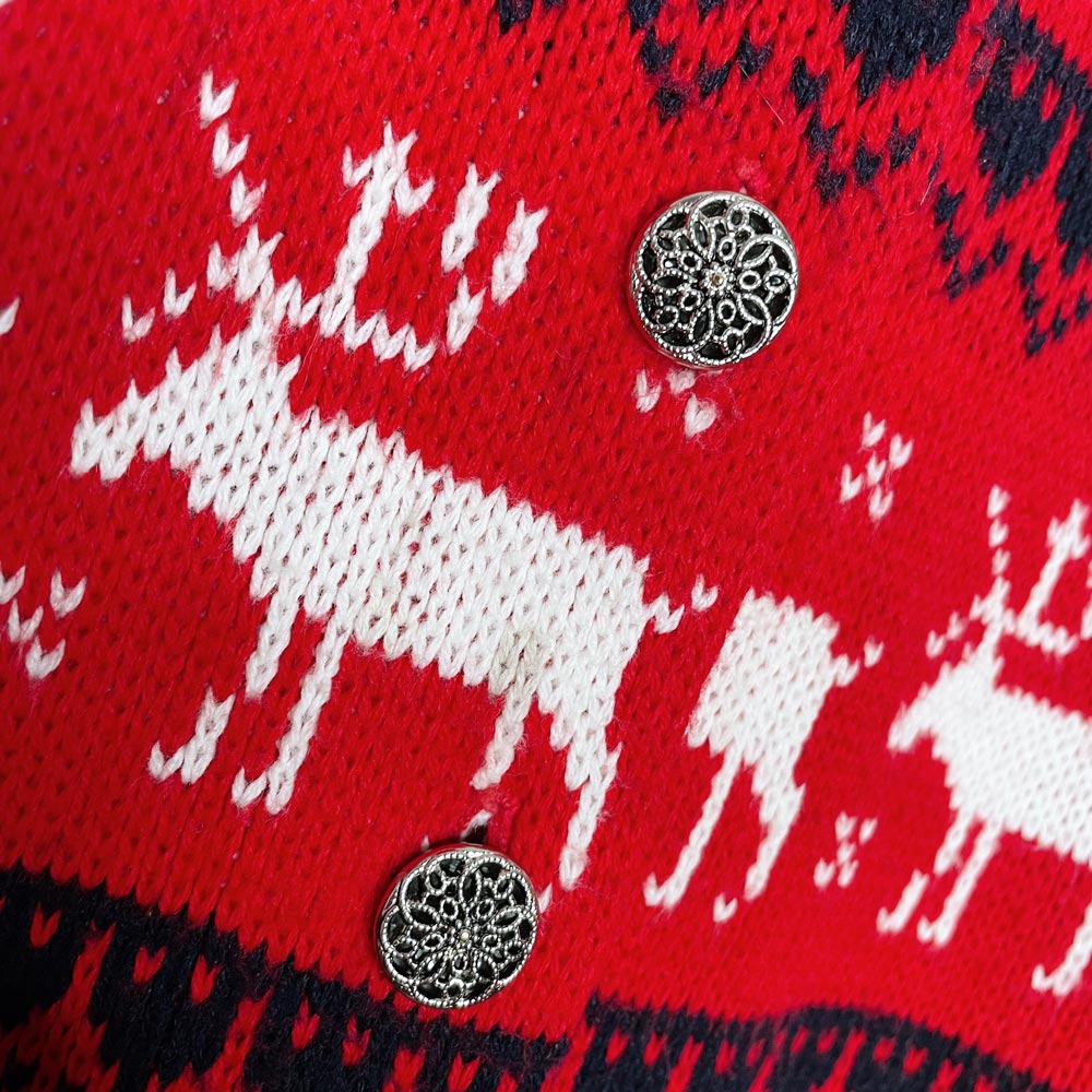 vintage 70s jersild swiss reindeer knit cardigan