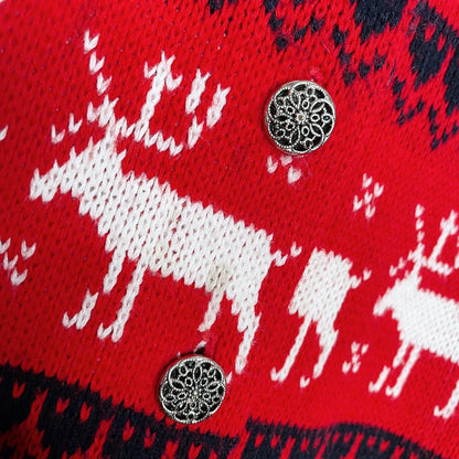 vintage 70s jersild swiss reindeer knit cardigan