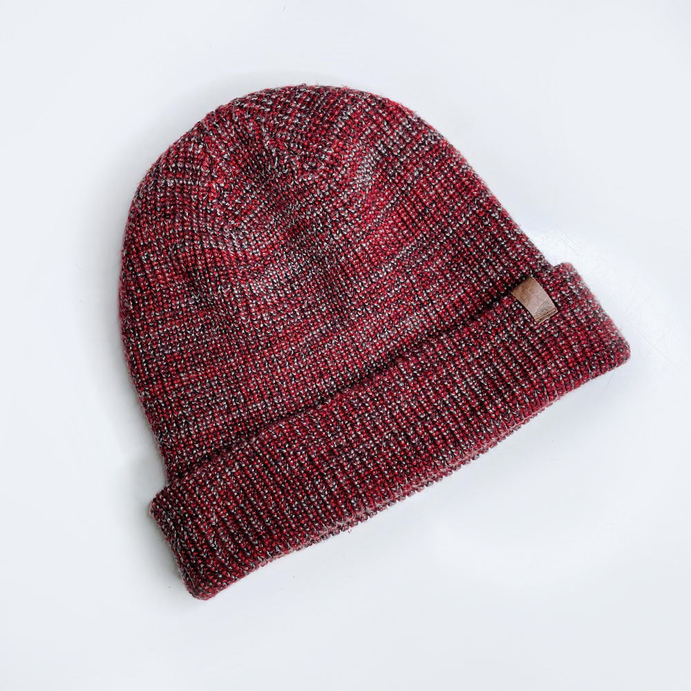 roots red heather knit toque