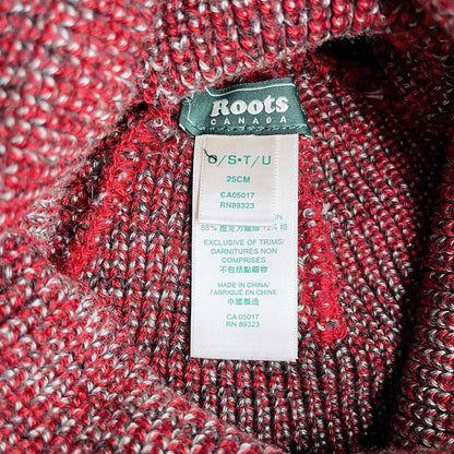 roots red heather knit toque