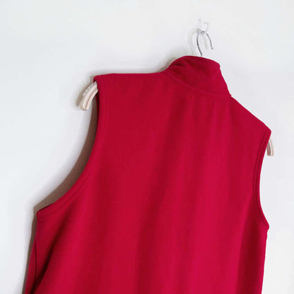 vintage traditions red fleece winter bird vest - size medium