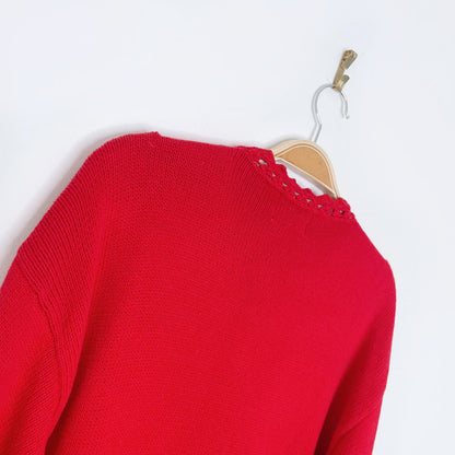 vintage northern traditions holiday patchwork knit cardigan