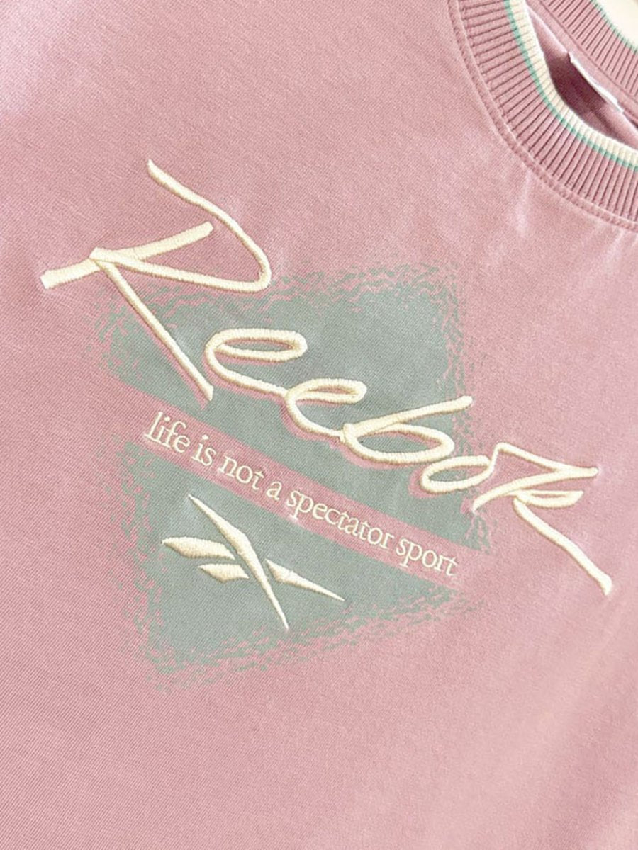 reebok life is not a spectator sport embroidered cropped tee - good market thrift store