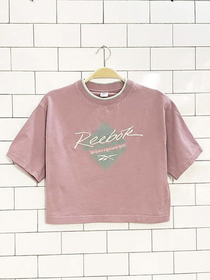 reebok life is not a spectator sport embroidered cropped tee - good market thrift store