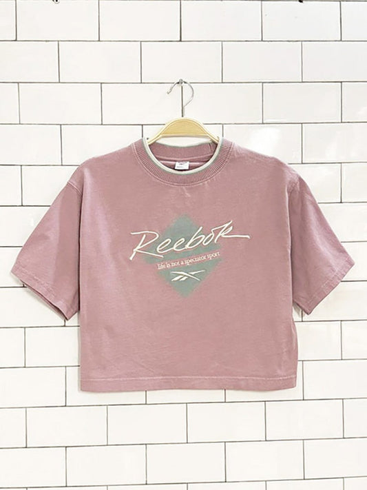 reebok life is not a spectator sport embroidered cropped tee - good market thrift store