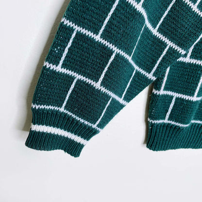 vintage reindeer fireplace knit holiday crew - size medium