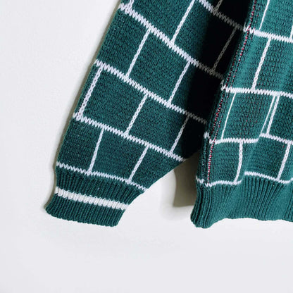 vintage reindeer fireplace knit holiday crew - size medium