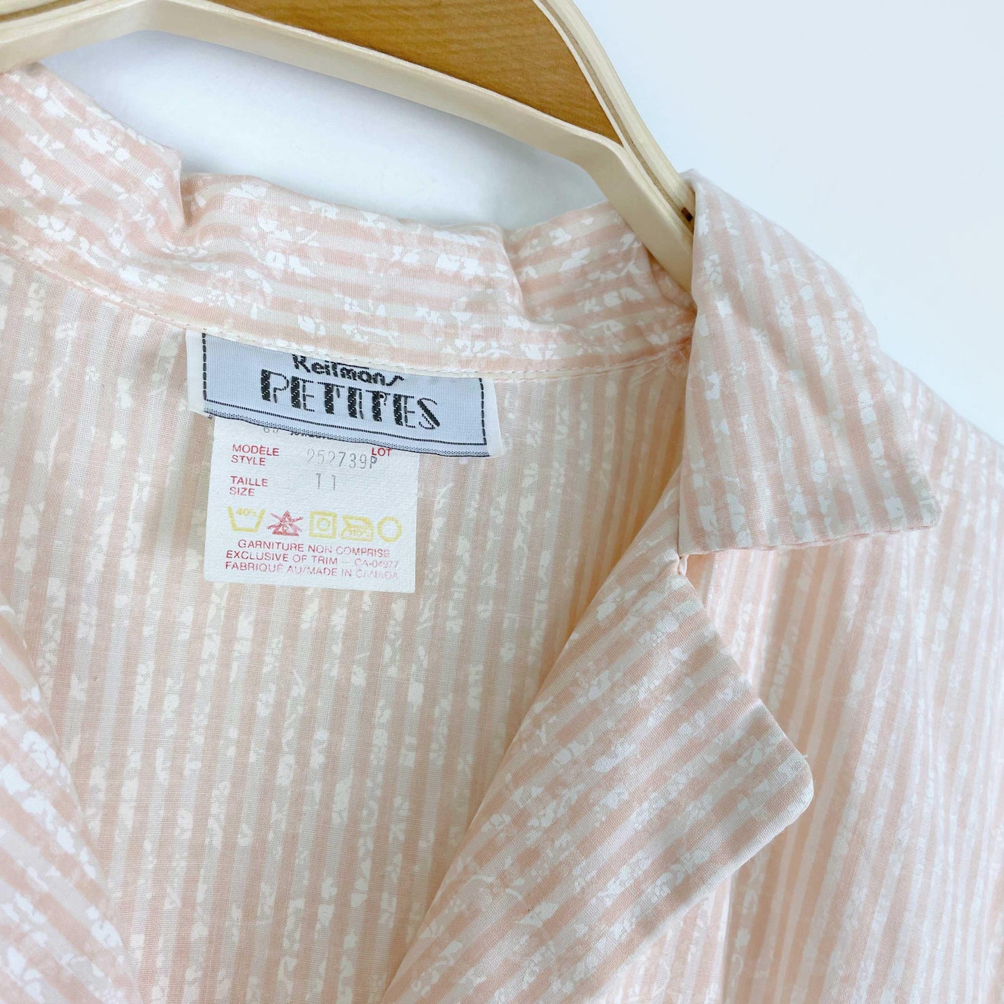 vintage reitmans peach striped shirt midi dress