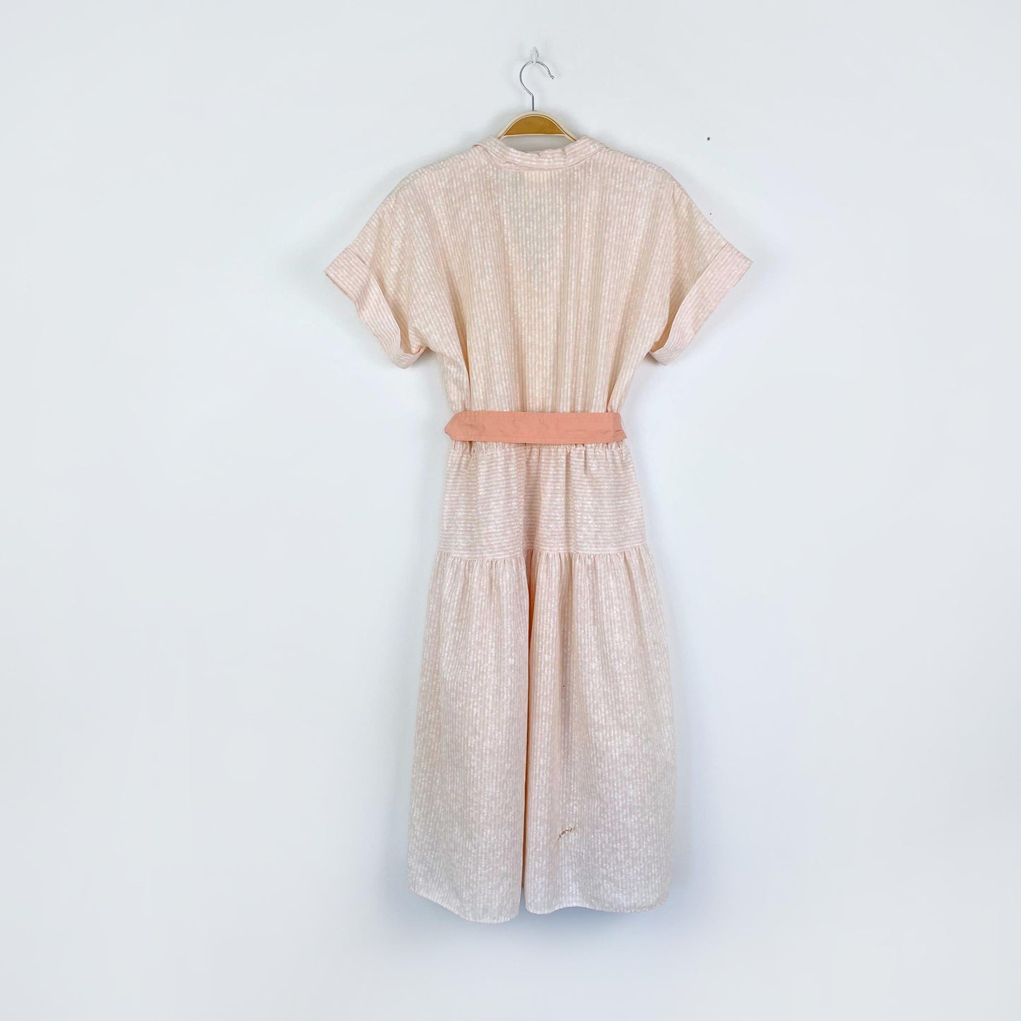 vintage reitmans peach striped shirt midi dress