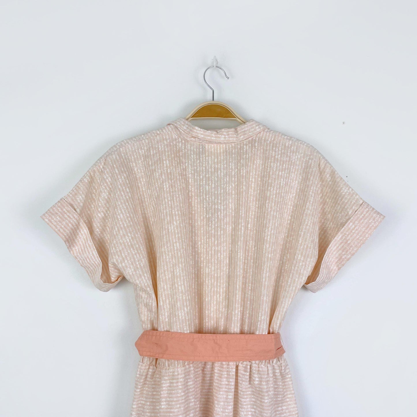 vintage reitmans peach striped shirt midi dress