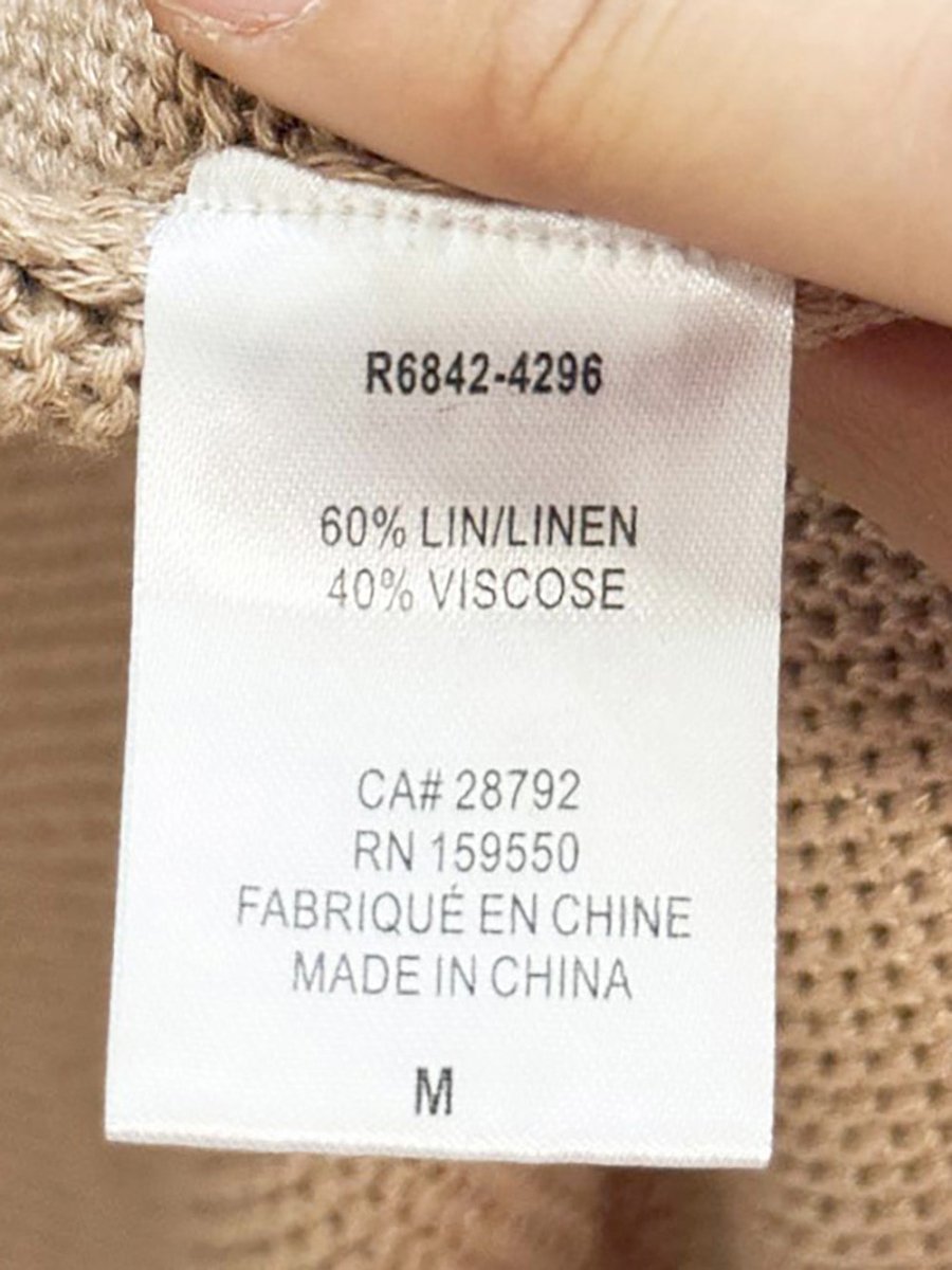 renuar linen - blend open knit lounge cardigan - good market thrift store