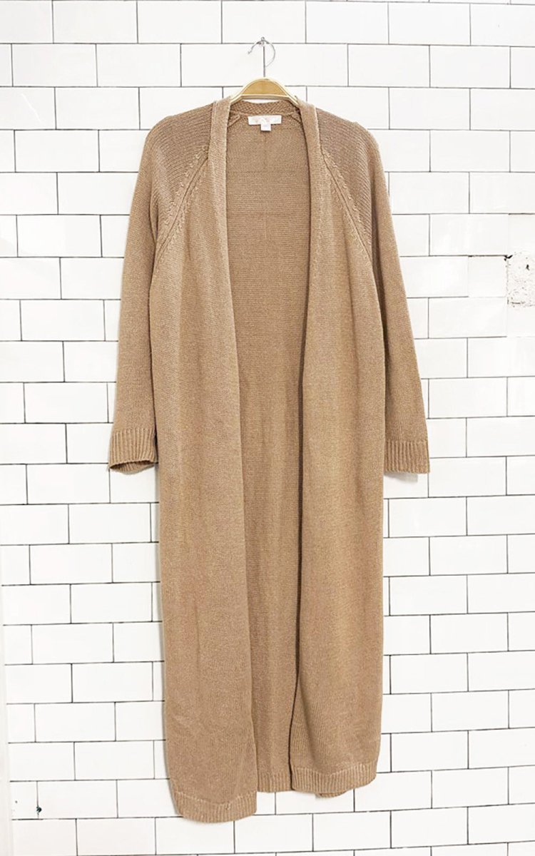 renuar linen - blend open knit lounge cardigan - good market thrift store
