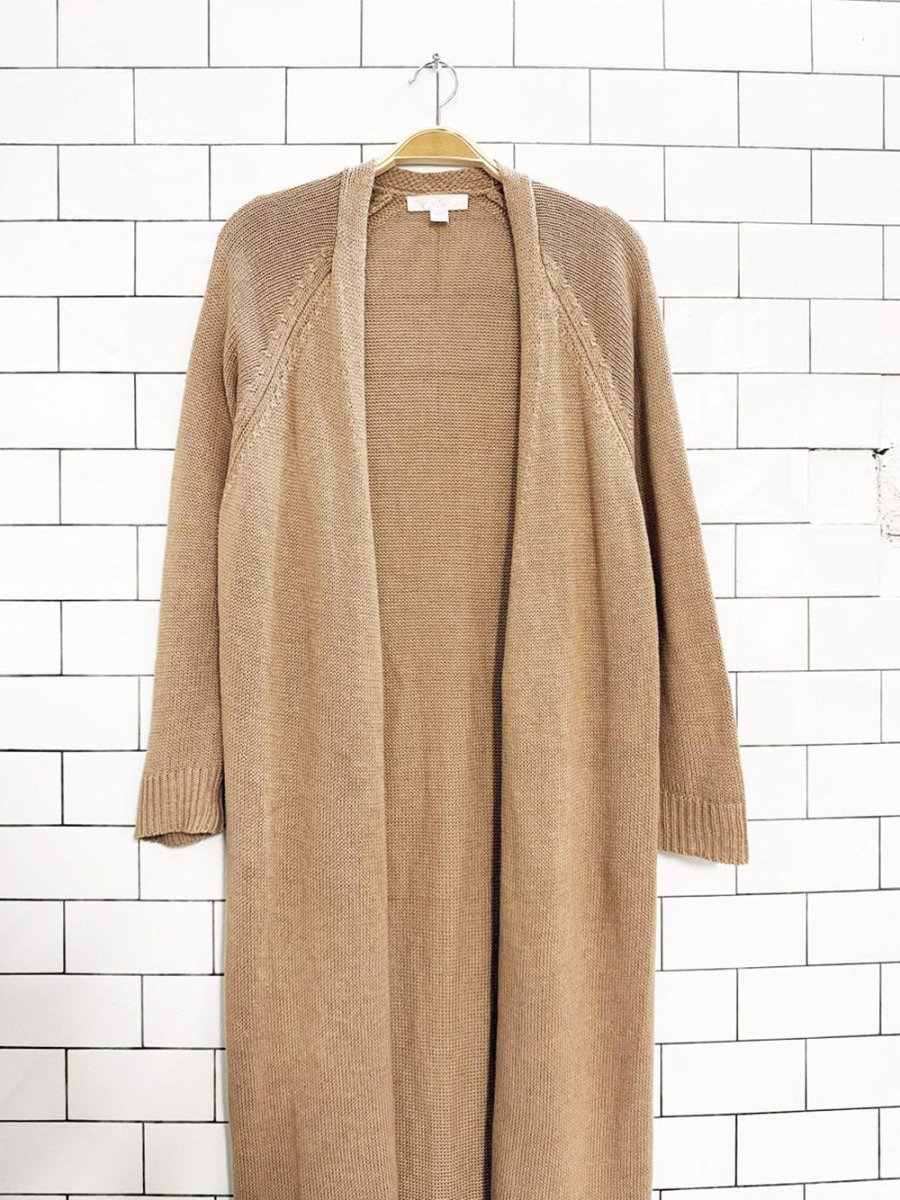 renuar linen - blend open knit lounge cardigan - good market thrift store