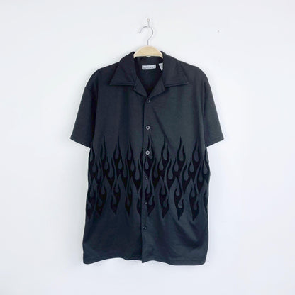 vintage y2k request flocked flames shirt
