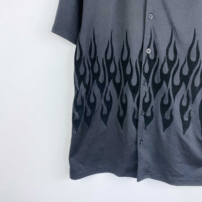 vintage y2k request flocked flames shirt