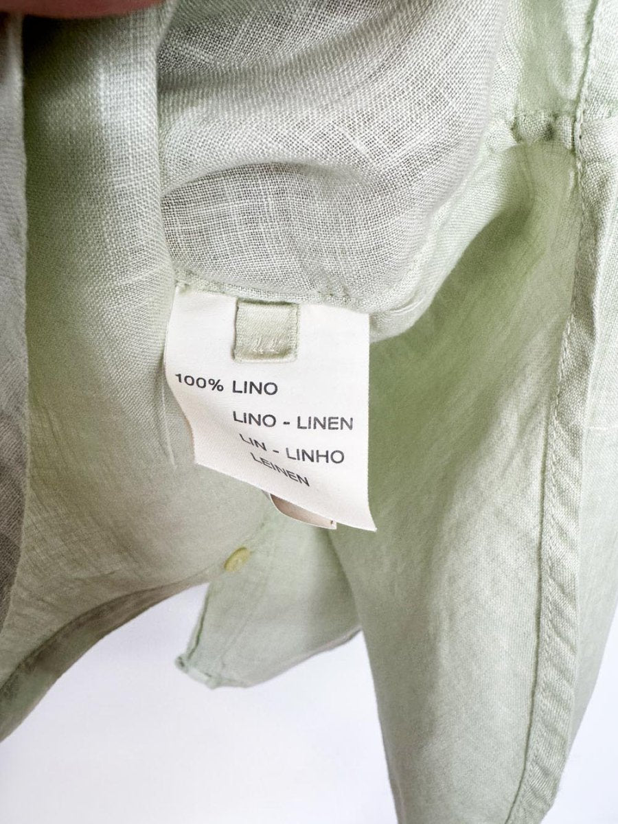 resort one 100% linen full button shirt | made in Italy - good market thrift store