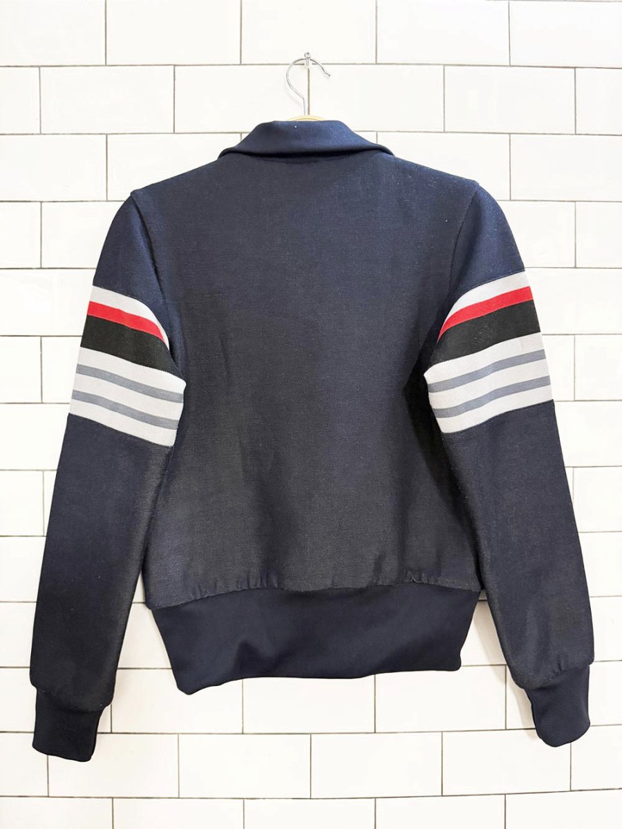 retro adidas three stripe full zip tricot track jacket - good market thrift store