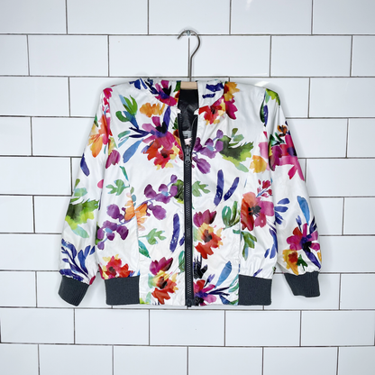 boboli reversible floral rain jacket - size 5