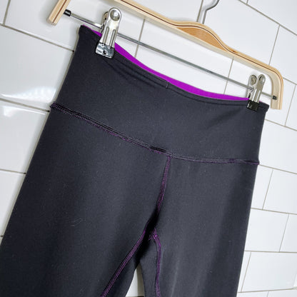 lululemon wunder under full on luon reverse crop tights - size 4