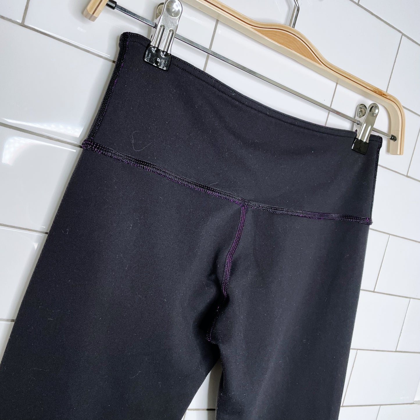 lululemon wunder under full on luon reverse crop tights - size 4