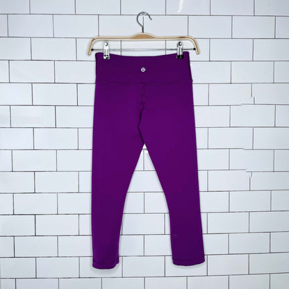 lululemon wunder under full on luon reverse crop tights - size 4
