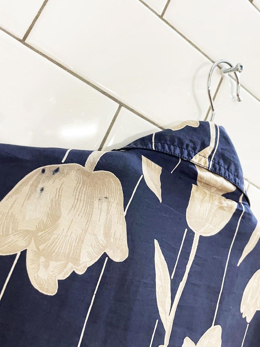 rework x coaco 100% silk floral bomber jacket w flower patch - good market thrift store