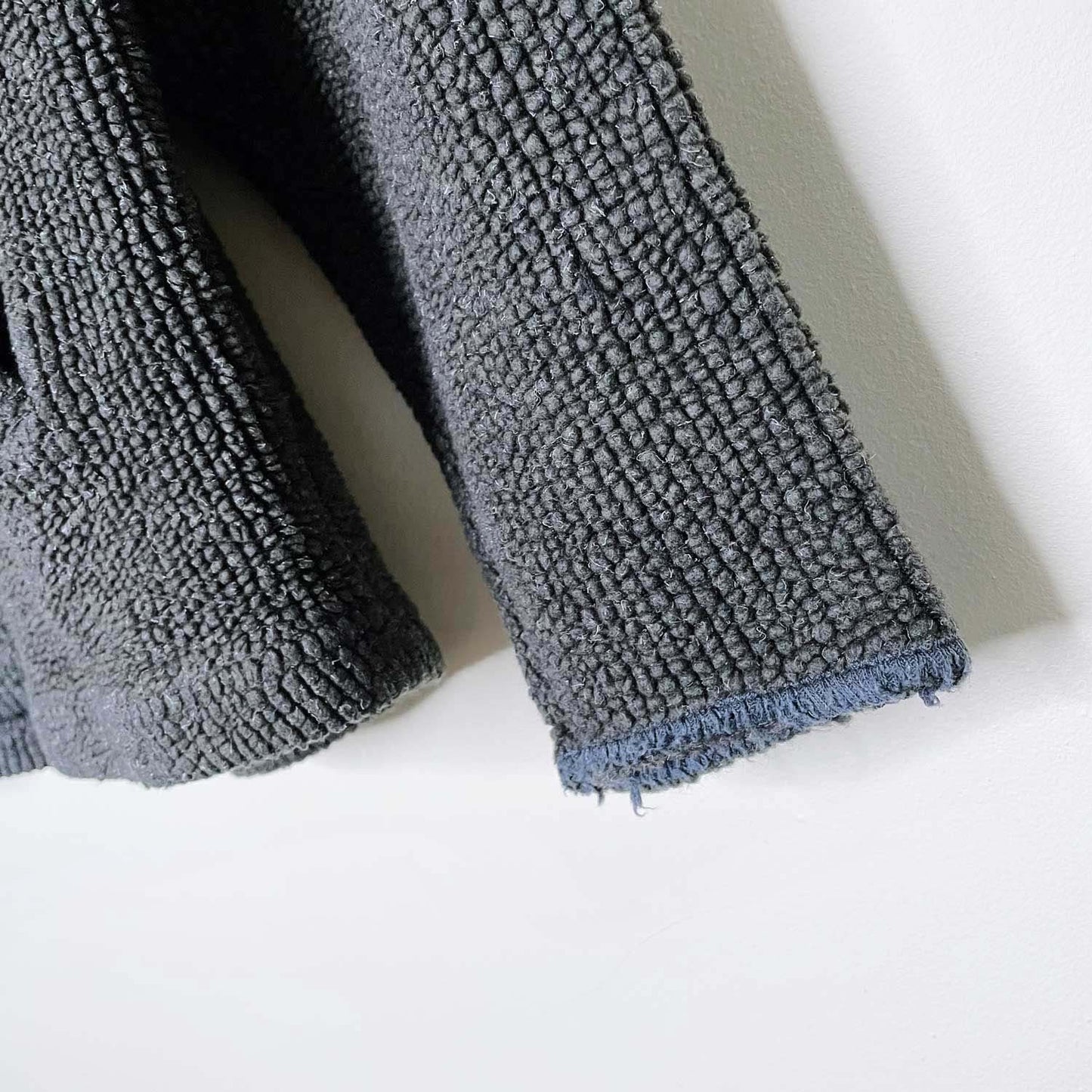 vintage roots ribbed 1/4 zip fleece pullover - size small/med