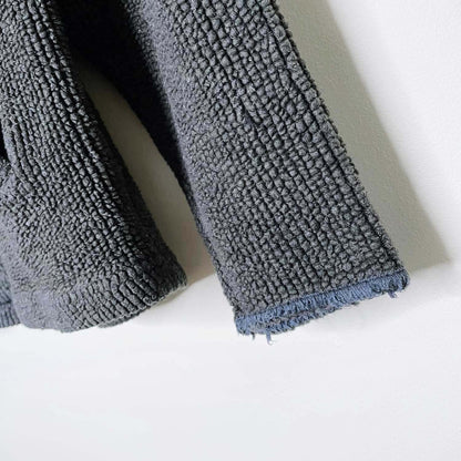 vintage roots ribbed 1/4 zip fleece pullover - size small/med