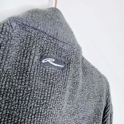 vintage roots ribbed 1/4 zip fleece pullover - size small/med