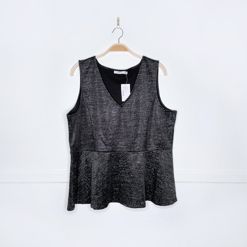 nwt ricki's metallic peplum hem tank