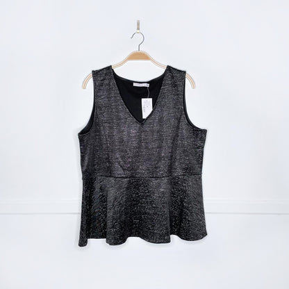 nwt ricki's metallic peplum hem tank