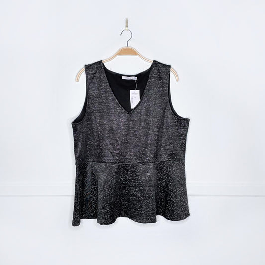 nwt ricki's metallic peplum hem tank