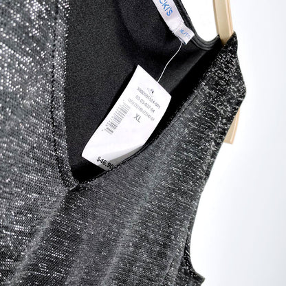 nwt ricki's metallic peplum hem tank