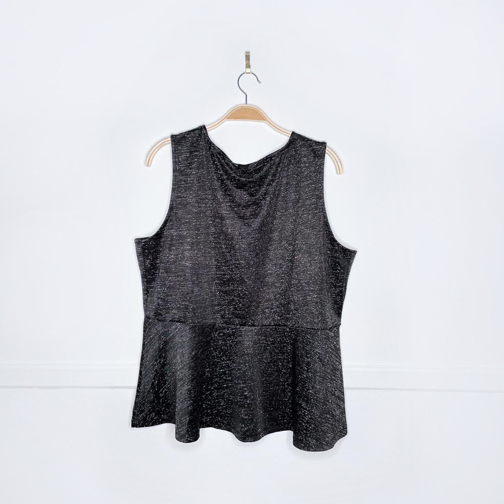 nwt ricki's metallic peplum hem tank