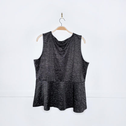 nwt ricki's metallic peplum hem tank