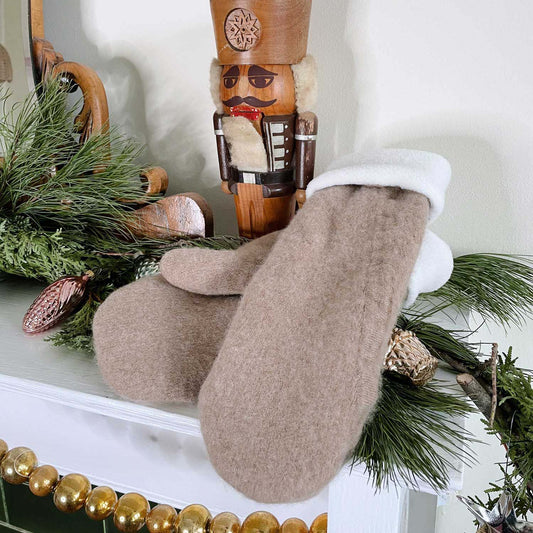 handmade ralph lauren cashmere knit mittens - one size