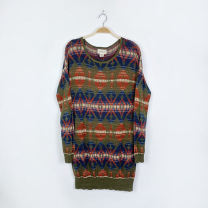 ralph lauren denim & supply aztec linen-blend sweater - size medium