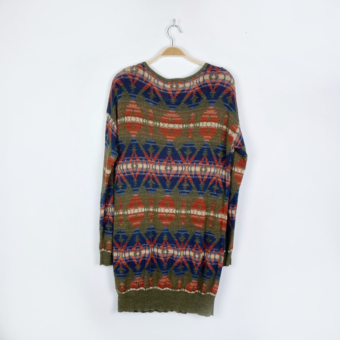 ralph lauren denim & supply aztec linen-blend sweater - size medium